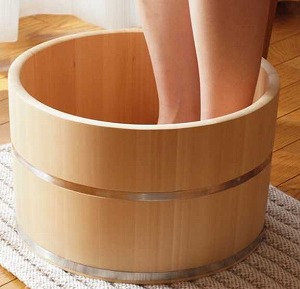 Sawara Wooden Foot Bath with transparent urethane paint - from Kiso “Made in Japan”